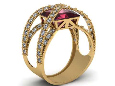 WOMEN ENGAGEMENT RING 3D PRINTABLE MODEL 3D प्रिंट मॉडल
