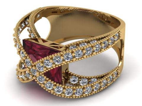 WOMEN ENGAGEMENT RING 3D PRINTABLE MODEL 3D प्रिंट मॉडल