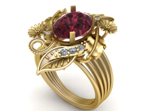 WEDDING FILIGREE DIMOND RING 3D PRINTABLE MODEL 3D Print Model