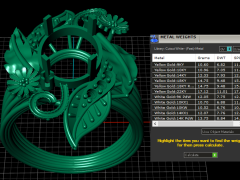 WEDDING FILIGREE DIMOND RING 3D PRINTABLE MODEL 3D-Druckmodell