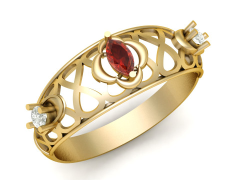 SOLITAIRE ENGAGEMENT RING 3D PRINTABLE MODEL Model do druku 3D