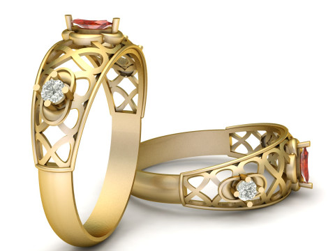 SOLITAIRE ENGAGEMENT RING 3D PRINTABLE MODEL 3D Print Model