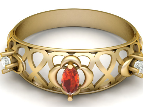 SOLITAIRE ENGAGEMENT RING 3D PRINTABLE MODEL 3D Print Model