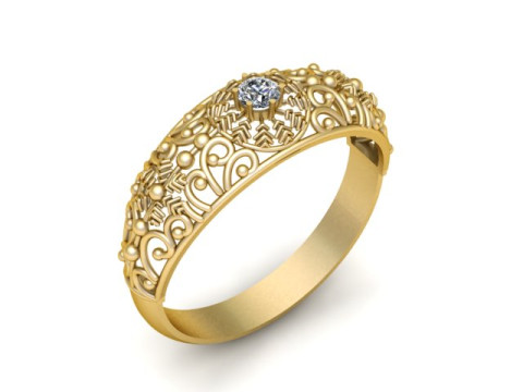 SINGLE DIMOND FASHION RING FOR WOMEN 3D PRINTABLE MODEL Modelo de impresión 3D