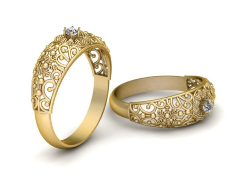 SINGLE DIMOND FASHION RING FOR WOMEN 3D PRINTABLE MODEL Modelo de impresión 3D