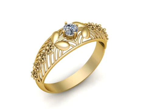 SOLITAIRE SINGLE DIMOND RING 3D PRINTABLE MODEL 3D Print Model