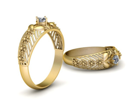 SOLITAIRE SINGLE DIMOND RING 3D PRINTABLE MODEL 3D Print Model