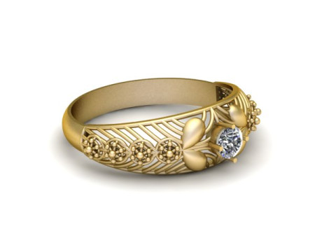 SOLITAIRE SINGLE DIMOND RING 3D PRINTABLE MODEL 3D Print Model