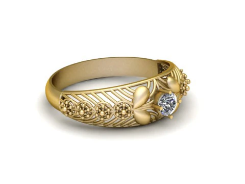 SOLITAIRE SINGLE DIMOND RING 3D PRINTABLE MODEL 3D Print Model