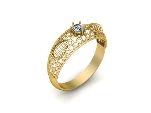 SOLITAIRE DIMOND RING 3D PRINTABLE MODEL 3D Print Model