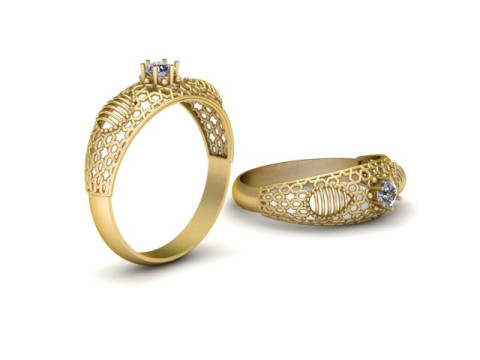 SOLITAIRE DIMOND RING 3D PRINTABLE MODEL 3D-Druckmodell