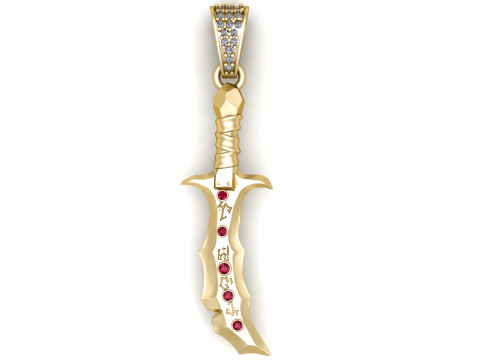 SWORD PENDANT 3D PRINTABLE MODEL 3D-Modell