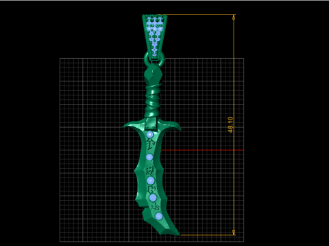 SWORD PENDANT 3D PRINTABLE MODEL 3D मॉडल