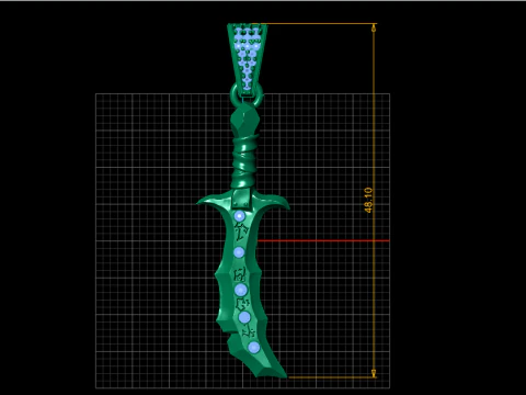 SWORD PENDANT 3D PRINTABLE MODEL 3D Model