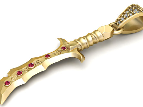 SWORD PENDANT 3D PRINTABLE MODEL 3D मॉडल