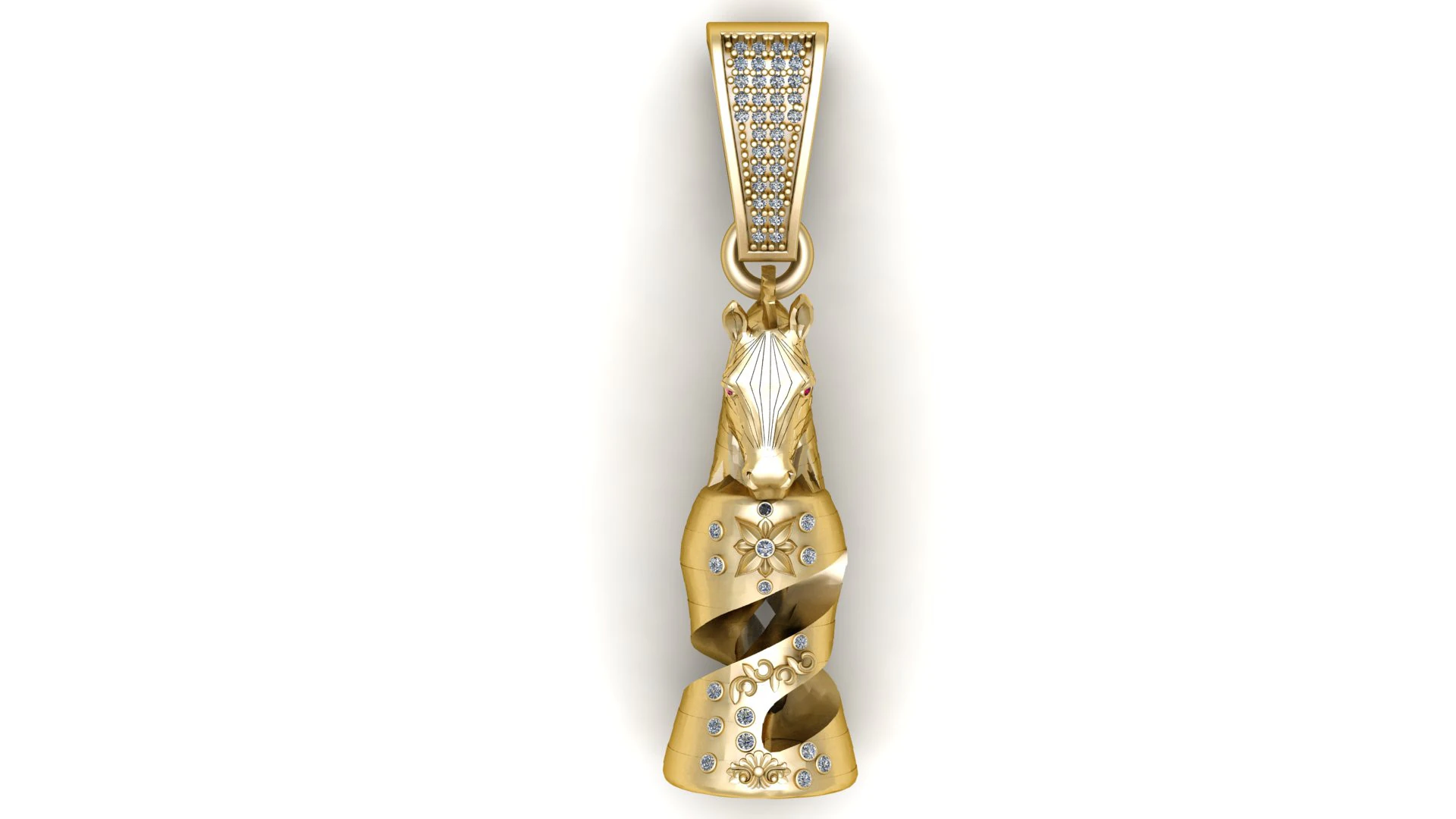 HORSE CHESS PIECE PENDANT 3D PRINTABLE MODEL 3D Model .c4d .max .obj .3ds .fbx .stl .blend 