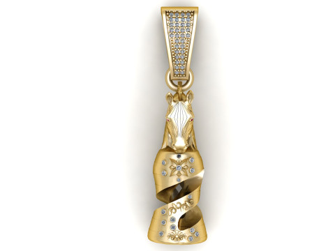 HORSE CHESS PIECE PENDANT 3D PRINTABLE MODEL 3D Model