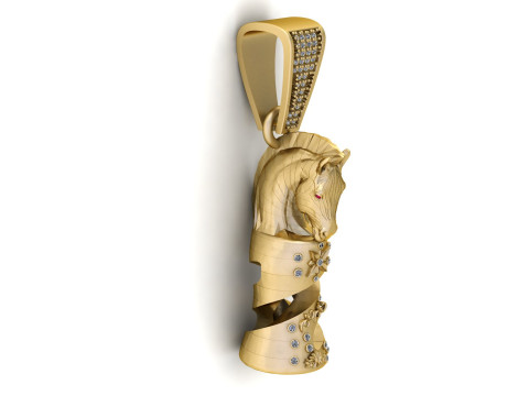 HORSE CHESS PIECE PENDANT 3D PRINTABLE MODEL Modelo 3D