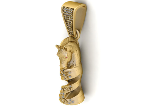 HORSE CHESS PIECE PENDANT 3D PRINTABLE MODEL Modelo 3D
