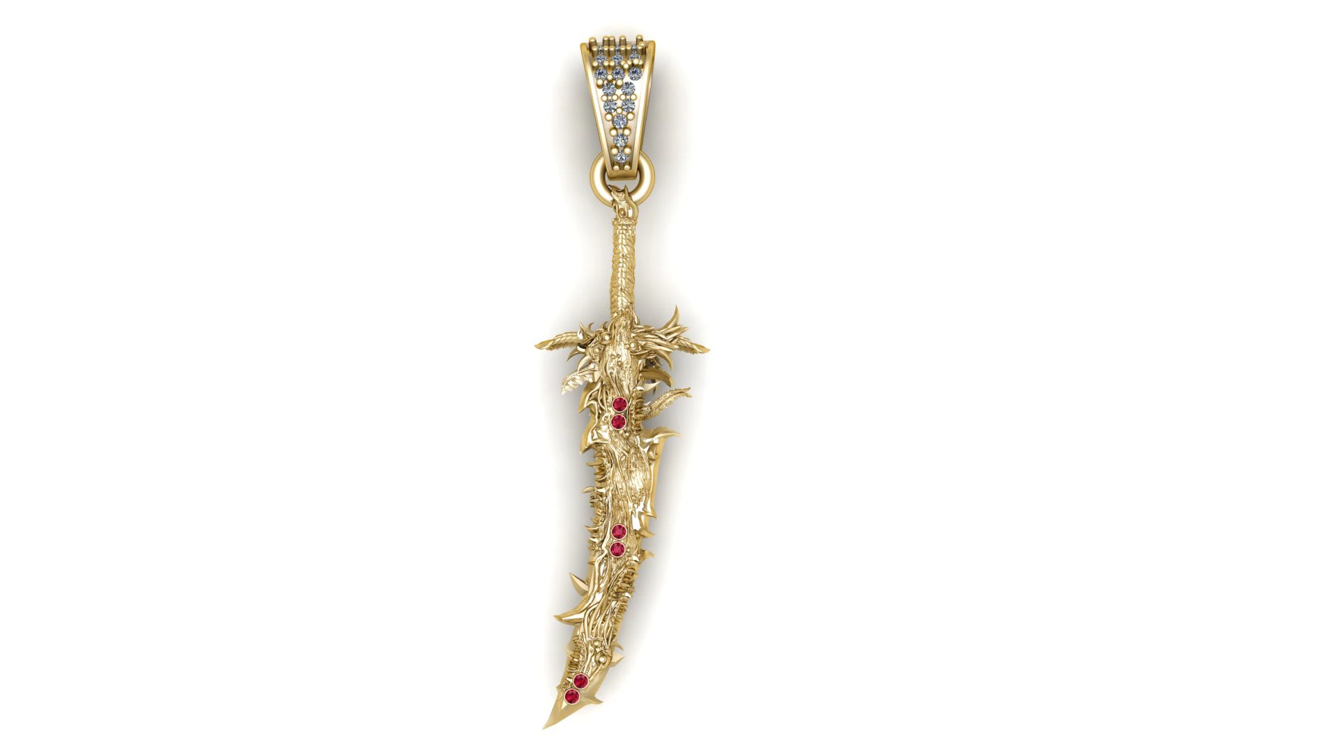 DRAGON SWORD PENDANT 3D PRINTABLE MODEL 3D Model .c4d .max .obj .3ds .fbx .stl .blend 