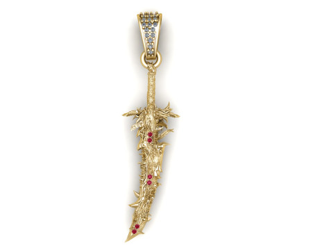 DRAGON SWORD PENDANT 3D PRINTABLE MODEL 3D 모델