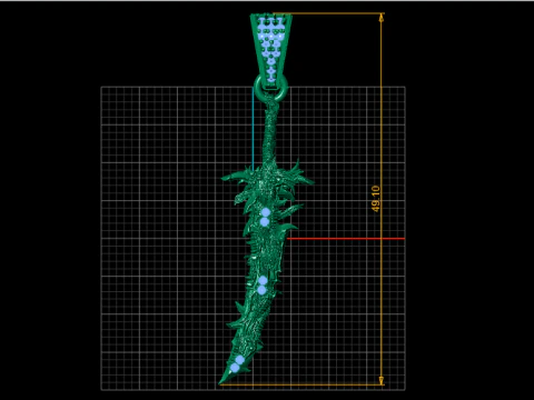 DRAGON SWORD PENDANT 3D PRINTABLE MODEL 3D Model