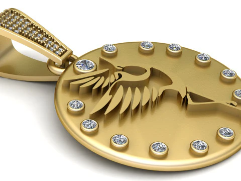 FLAMINGO COIN PENDANT 3D PRINTABLE MODEL 3D Model