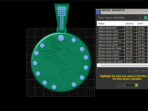 FLAMINGO COIN PENDANT 3D PRINTABLE MODEL Modelo 3D