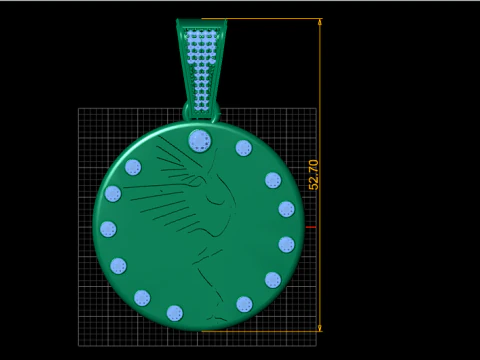 FLAMINGO COIN PENDANT 3D PRINTABLE MODEL 3D Model