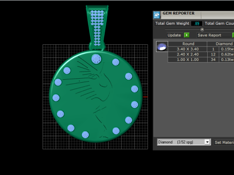 FLAMINGO COIN PENDANT 3D PRINTABLE MODEL Modelo 3D