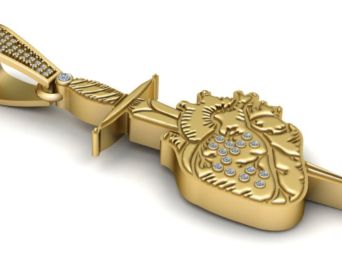 HEART HUNT PENDANT 3D PRINTABLE MODEL 3Dモデル