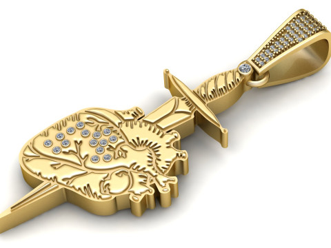 HEART HUNT PENDANT 3D PRINTABLE MODEL 3Dモデル