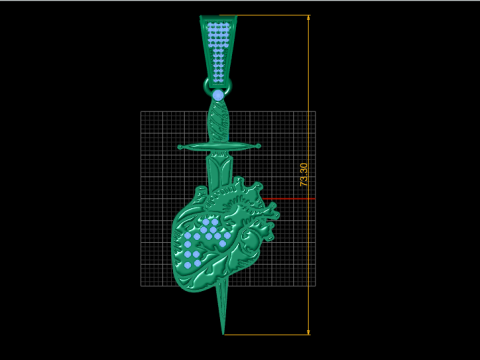 HEART HUNT PENDANT 3D PRINTABLE MODEL 3Dモデル