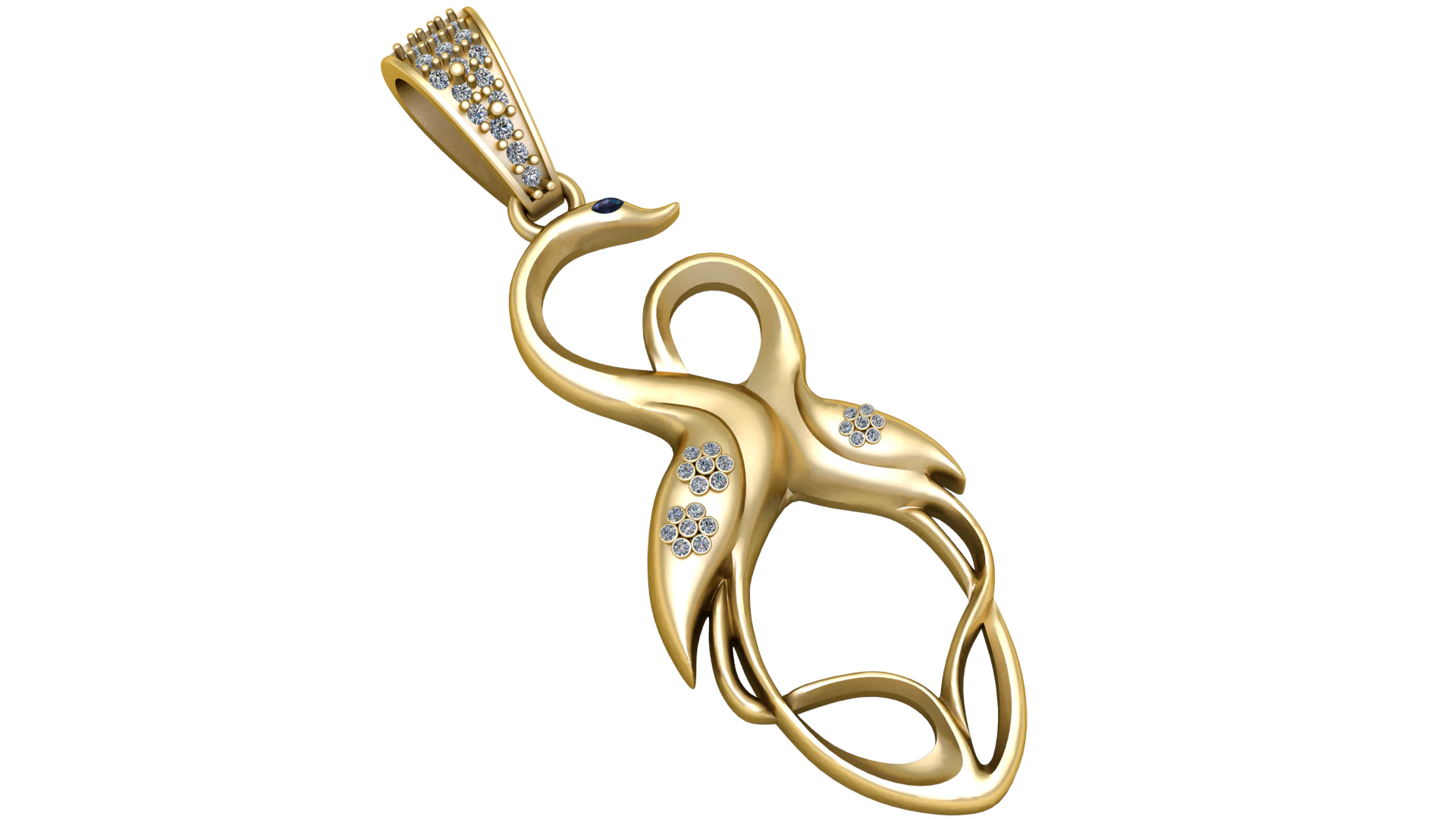 FLAMINGO PENDANT 3D PRINTABLE MODEL 3D Model .c4d .max .obj .3ds .fbx .stl .blend 