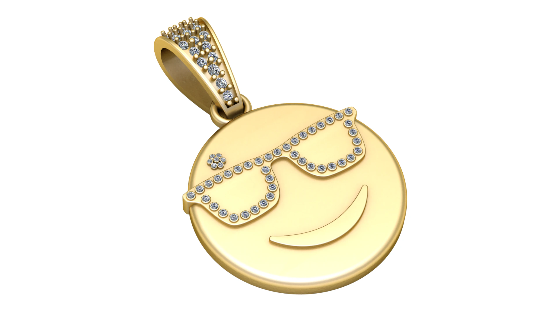 SMART EMOJI PENDANT 3D PRINTABLE MODEL 3D Model .c4d .max .obj .3ds .fbx .stl .blend