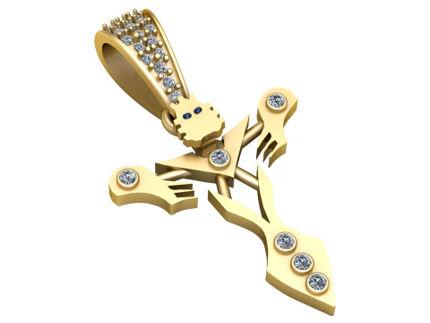 十字型吊坠 3D 打印模型 3D 模型