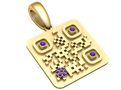 QR CODE PENDANT 3D PRINTABLE MODEL 3D Model