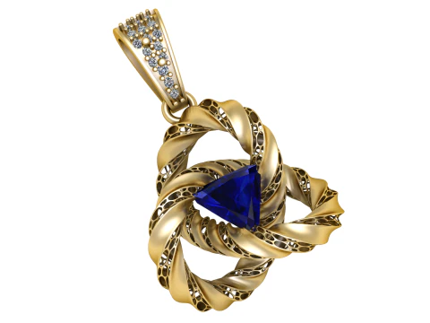 BÜYÜLEYİCİ MAVİ SAFİR KOLYE 3D YAZDIRILABİLİR MODEL 3D Model