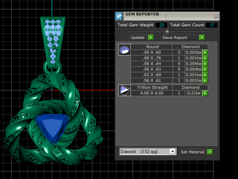 CHARMING BLUE SAPPHIRE PENDANT 3D PRINTABLE MODEL Modelo 3D