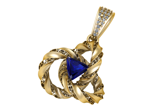 CHARMING BLUE SAPPHIRE PENDANT 3D PRINTABLE MODEL Modelo 3D