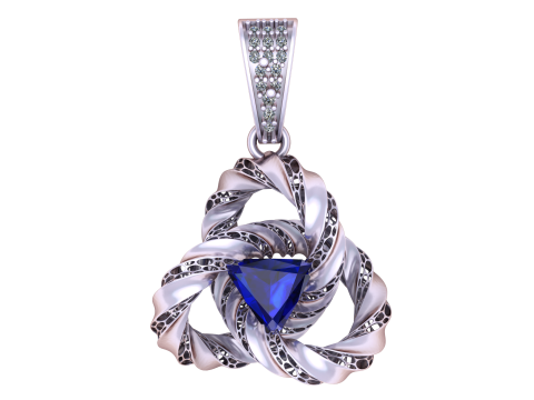 CHARMING BLUE SAPPHIRE PENDANT 3D PRINTABLE MODEL Modelo 3D