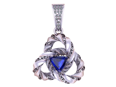 CHARMING BLUE SAPPHIRE PENDANT 3D PRINTABLE MODEL 3D Model
