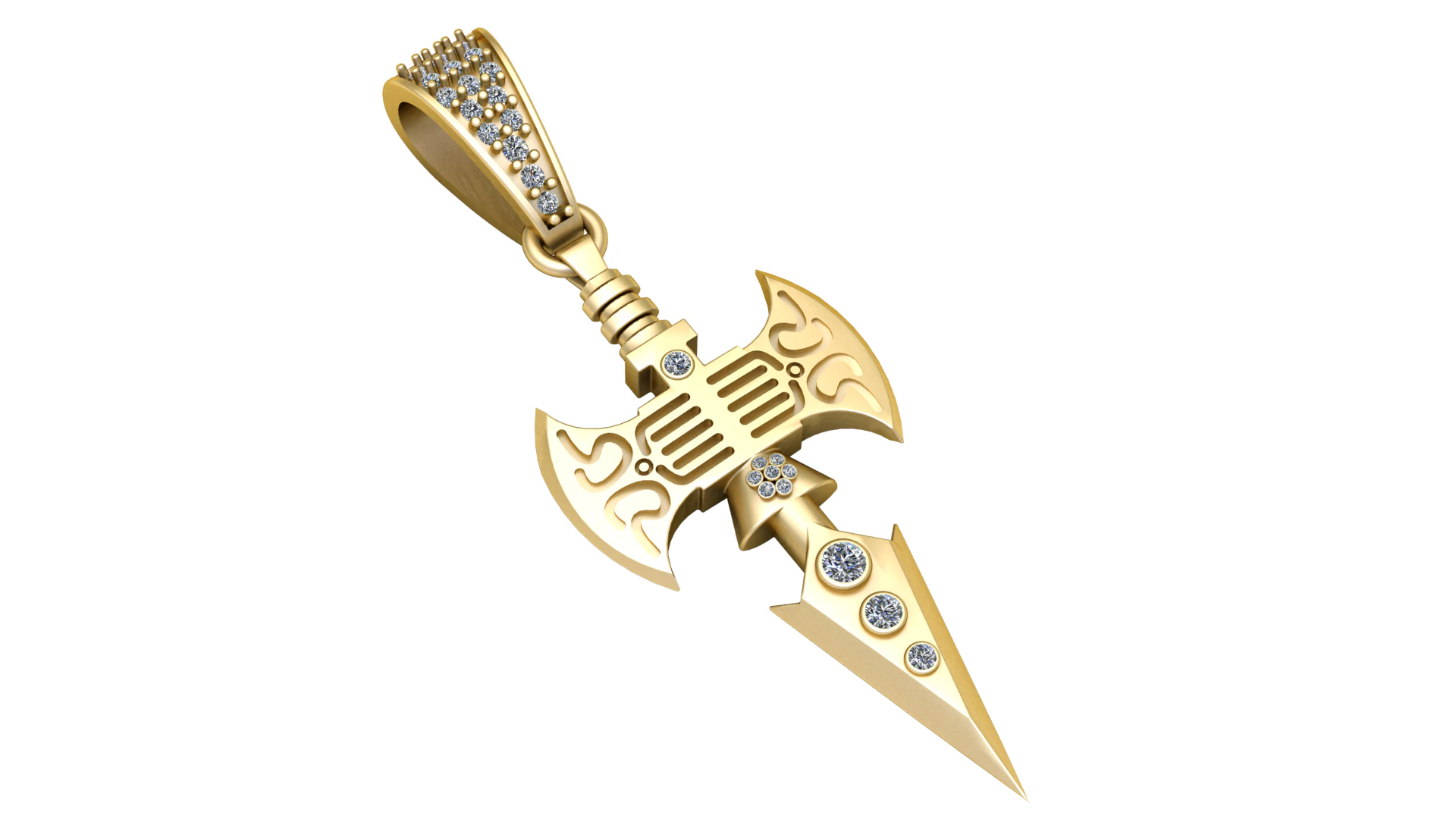 AXE AND ARROW COMBO PENDANT 3D PRINTABLE MODEL 3D Model .c4d .max .obj .3ds .fbx .stl .blend 