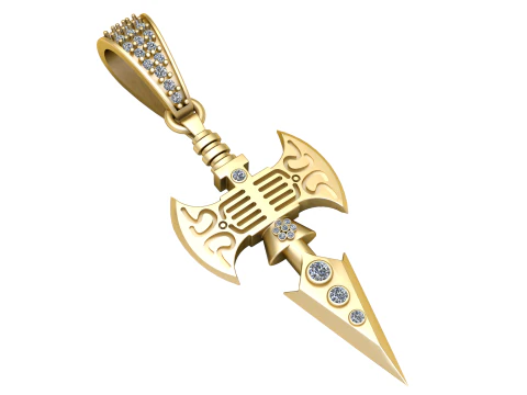 AXE AND ARROW COMBO PENDANT 3D PRINTABLE MODEL 3D Model