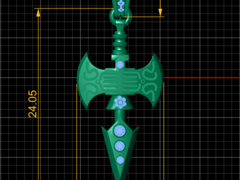 AXE AND ARROW COMBO PENDANT 3D PRINTABLE MODEL 3D-Modell