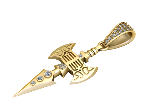 AXE AND ARROW COMBO PENDANT 3D PRINTABLE MODEL 3D-Modell