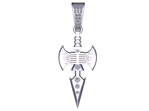 AXE AND ARROW COMBO PENDANT 3D PRINTABLE MODEL 3D-Modell