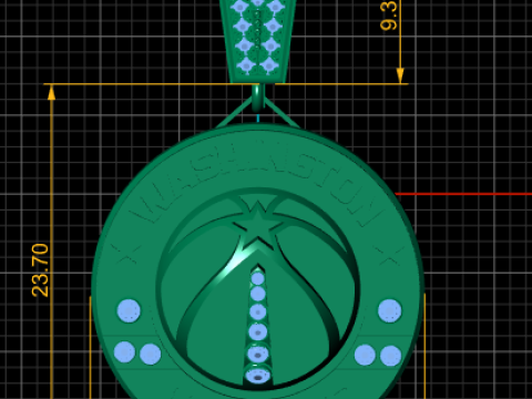 WASHINGTON WIZARDS COIN PENDANT 3D PRINTABLE MODEL 3Dモデル