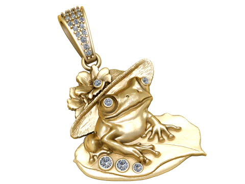 FROG AND SHELL PENDANT 3D PRINTABLE MODEL 3D Model