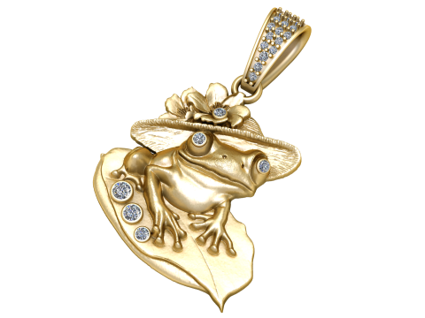FROG AND SHELL PENDANT 3D PRINTABLE MODEL Modello 3D